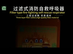 Yangın söndürme için filtre tipi kendiliğinden kurtarma solunum cihazının ayrıntılı gösterimi