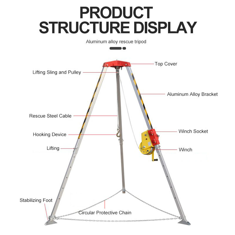 Aluminum alloy rescue tripod JSJ-S Emergency rescue support tripod For rescue in confined spaces