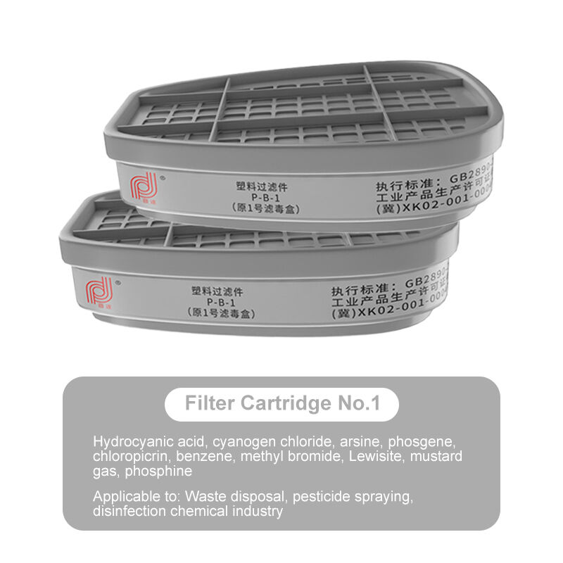 The factory sells 6003 organic vapor acidic gas cylinder activated carbon filter and 6200, 6800, 7502 reusable gas masks.