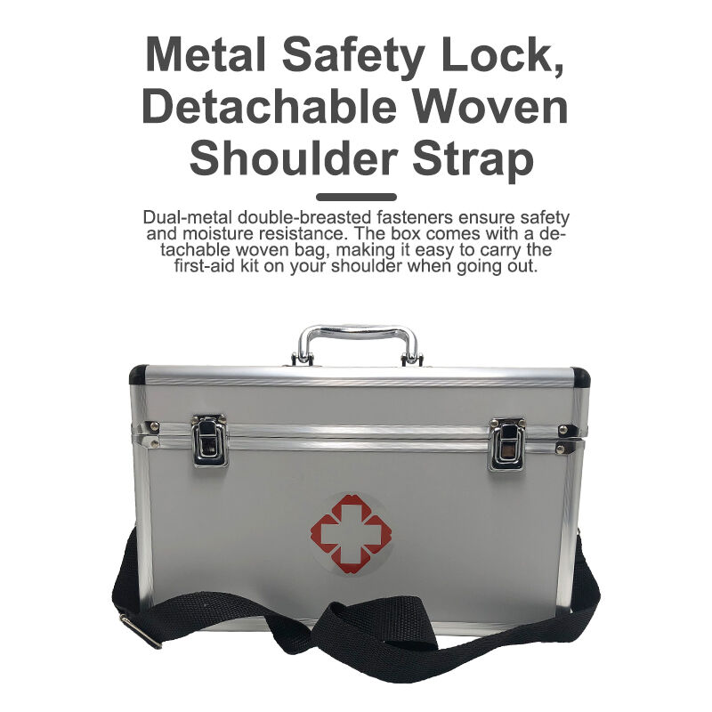 An empty aluminum alloy emergency medical kit for safety and protection