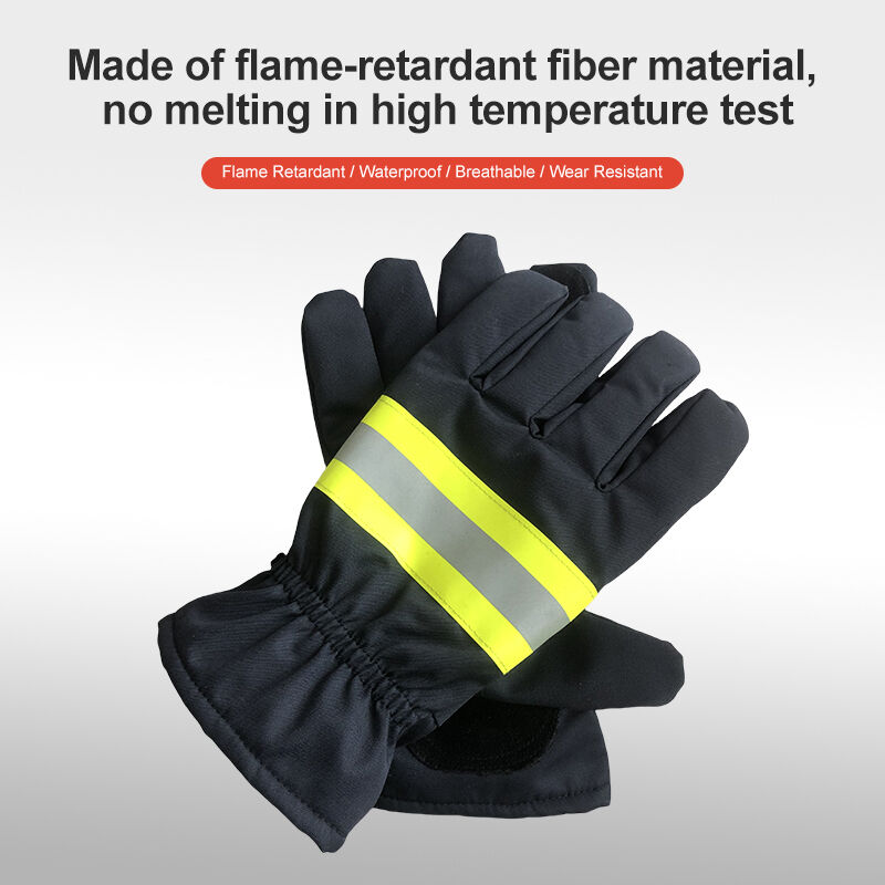 Waterproof Breathable Fire Resistant Safety Gloves Anti-Melt Abrasion Resistant With Reflective Strips