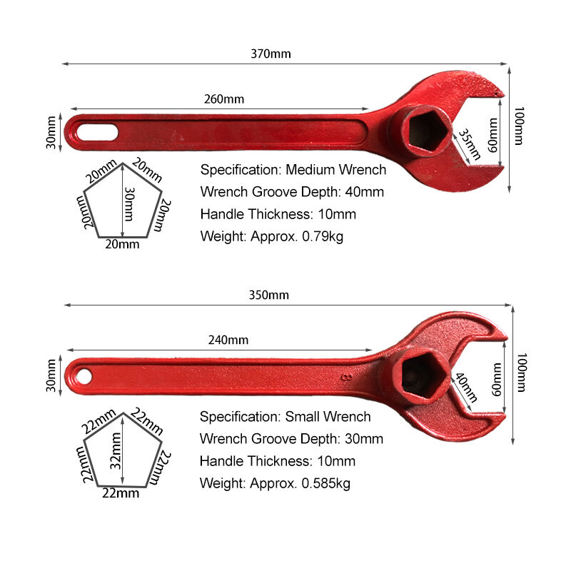 Heavy Duty Fire Hydrant Wrench Five-Point Star Opening Cast Steel Wrench For Above Ground Hydrant Maintenance And Emergency